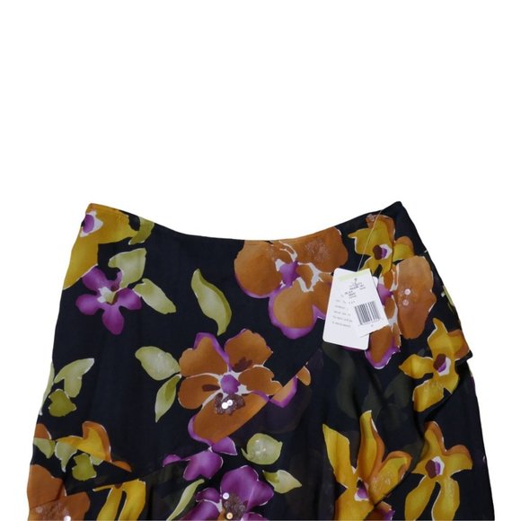 NWT Jones New York 100% Silk Size 4 Floral Flowy Y2K 90s - Picture 6 of 10